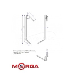 5 vnt - Kairysis gaudymo pirštas 3, FI-8 mm Poznanė, Meprozet 3043530050, dažytas milteliniu būdu MORGA - 3043530051M