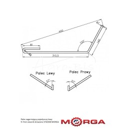 5 vnt - Viengubas kairiarankis akėčio pirštas FI-7mm, skirtas Amazone 3742300 MORGA sėjamajai - 3742300M