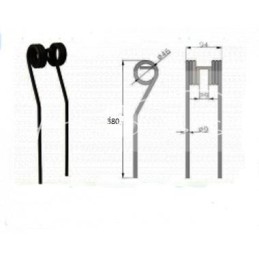 5 vnt - JAR-MET 552502004/0, Z525 lenkiško rotacinio vartytuvo pirštas - 526002042/J