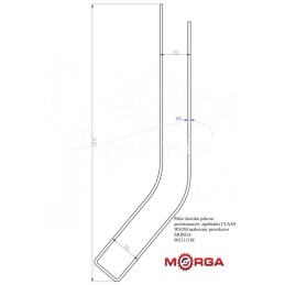 5 vnt - CLAAS WS280 grėblio-vartytuvo pradalgės prispaudimo pirštas yra nudažytas milteliniu būdu MORGA - 9021111M