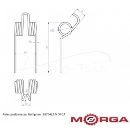 5 vnt - „Gallignani 8876422“ ėmiklio pirštas, padengtas milteliniu būdu MORGA - 8876422M