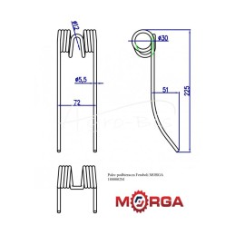 5 vnt - „Feraboli 1800002“ ėmiklio pirštas, dažytas milteliniu būdu MORGA - 1800002M