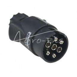 5 vnt - 7 kontaktų 12/24 V plastikinis nikeliuotas aukščiausios kokybės ELMOT elektros kištukas - WEZ7PEL