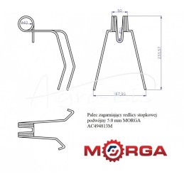 5 vnt - Dvigubas noragėlio pado dantis, 5,0 mm, dažytas milteliniu būdu, MORGA - AC494813M