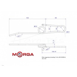 5 vnt - Ritės pirštas Volvo 800 W20117 kombainui, dažytas milteliniu būdu MORGA - 20117M