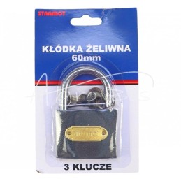 5 vnt - Grūdinto ketaus spyna 60 mm - KZ60