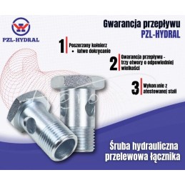 5 vnt - Hidraulinis kilpinis varžtas perpildymo jungčiai M18x1,5x32/38 8091.030080 banjo tipo HYDRAL - 50724680H