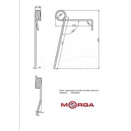 5 vnt - „Amazone 3408200“ sėjamosios priekinis grėbimo pirštas, dažytas milteliniu būdu MORGA - 3408200M