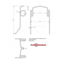 5 vnt - „New Holland 89819750“ ritės spyruoklinis pirštas, dažytas milteliniu būdu MORGA - 89819750M