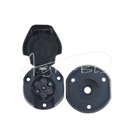 5 vnt - 7 polių plastikinis elektros lizdas su dangteliu, 12/24V, nikeliuoti kištukai, Premium ELMOT - G7OPEL