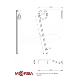 5 vnt - Amazone 3409200 galinis šlavimo pirštas, dažytas milteliniu būdu MORGA - 3409200M