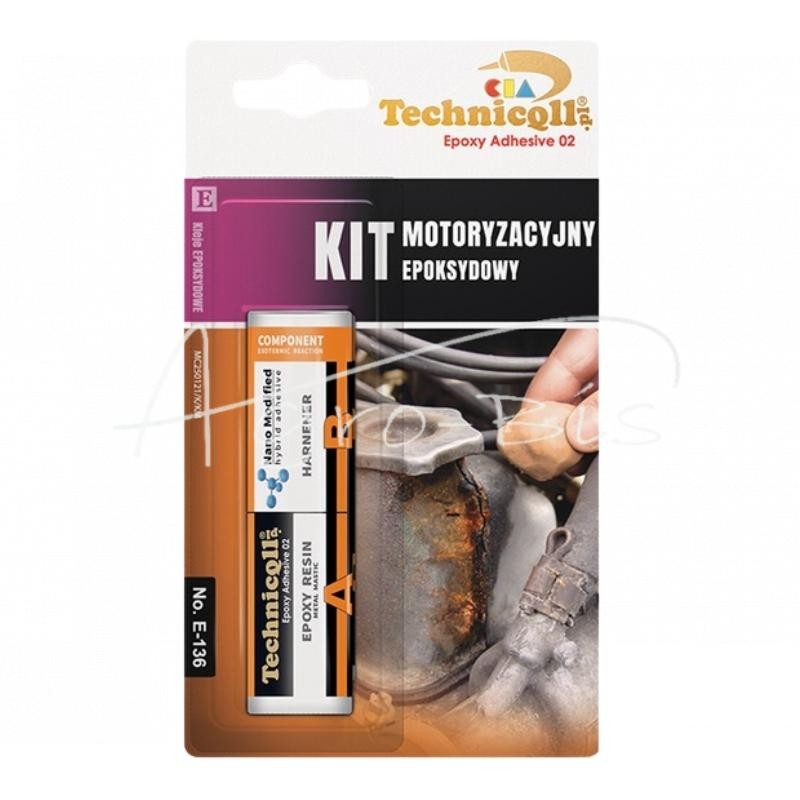 5 vnt - Automobilių klijai epoksidiniai glaistai 35g sujungia metalus E-136 Technicqll - E136
