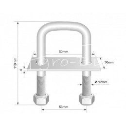 5 vnt - Cinkuotas grindų laikiklis - UP110