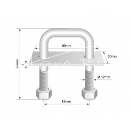 5 vnt - Cinkuotas grindų laikiklis - UP90
