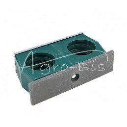 5 vnt - Dvigubas polipropileno laikiklis vamzdžiams ir kabeliams Ø 35 mm, komplektuojamas su šešiakampiais varžtais - RBP2X35MM