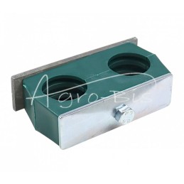 5 vnt - Dvigubas polipropileno laikiklis vamzdžiams ir kabeliams Ø 32 mm, komplektuojamas su šešiakampiais varžtais - RBP2X32MM