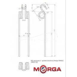 5 vnt - MORGA milteliniu būdu dažytas „Pottinger“ rotacinio grėblio dantis - 200060170M
