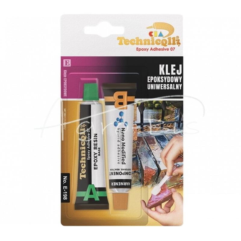 5 vnt - Epoksidiniai klijai kietiems ir labai stipriems sujungimams, 2 x 20 ml, atsparūs oro sąlygoms, E-198 Technicqll - E198