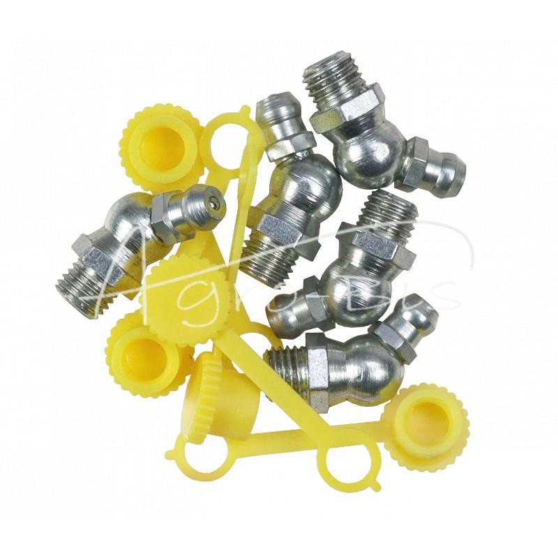 5 vnt - M8x45 tepalo antgalių rinkinys, 5 vnt., geltonas tepalo antgalio dangtelis PZL HYDRAL - 714120845ZUH