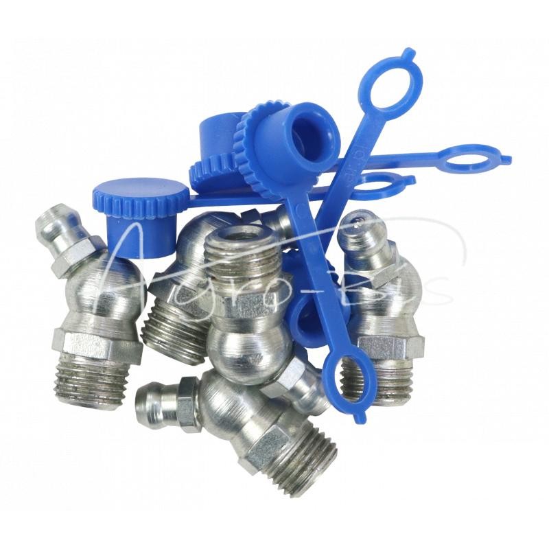 5 vnt - M10x45 tepalo antgalių rinkinys, 5 vnt., mėlynas tepalo antgalio dangtelis PZL HYDRAL - 714121045NH