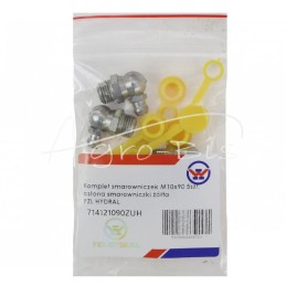 5 vnt - Tepimo antgalių rinkinys M10x90 5 vnt., tepalo antgalio dangtelis geltonas PZL HYDRAL - 714121090ZUH