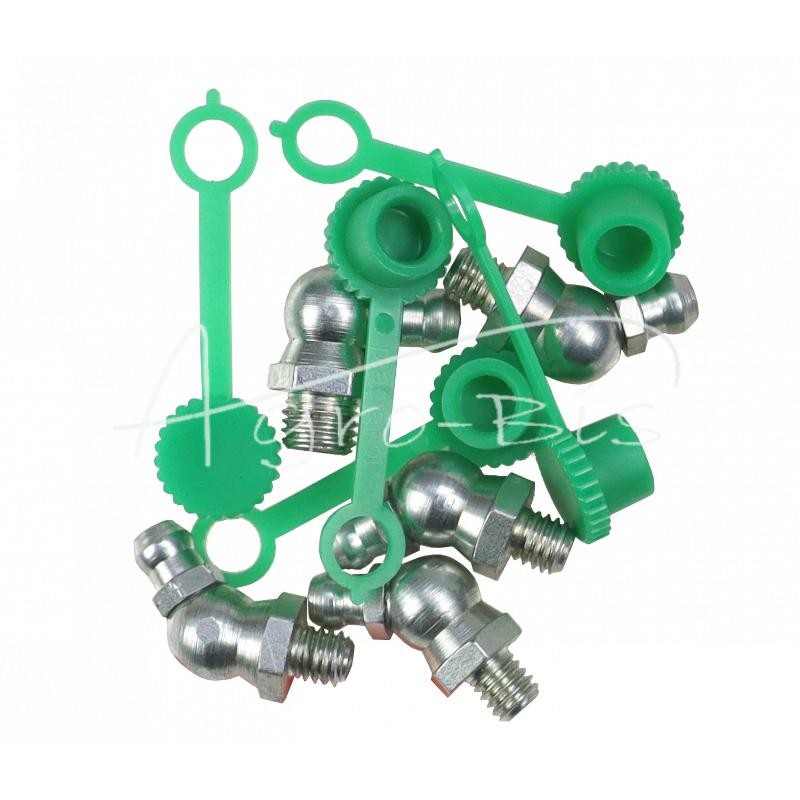 5 vnt - M6x45 tepalo antgalių rinkinys, 5 vnt., žalias tepalo antgalio dangtelis PZL HYDRAL - 714120645ZH