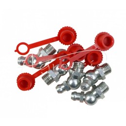 5 vnt - M8x45 tepalo antgalių rinkinys, 5 vnt., raudonas tepalo antgalio dangtelis PZL HYDRAL - 714120845CH