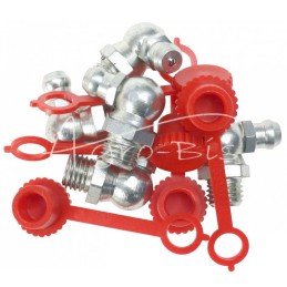 5 vnt - Tepimo antgalių rinkinys M8x901 5 vnt., raudonas tepalo antgalio dangtelis PZL HYDRAL - 714120890CH