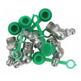 5 vnt - Tepimo antgalių rinkinys M10x45 5 vnt., žalias tepalo antgalio dangtelis PZL HYDRAL - 714121045ZH