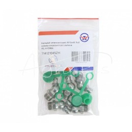 5 vnt - Tepimo antgalių rinkinys M10x45 5 vnt., žalias tepalo antgalio dangtelis PZL HYDRAL - 714121045ZH