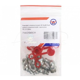 5 vnt - Tepimo antgalių rinkinys M10x45 5 vnt., raudonas tepalo antgalio dangtelis PZL HYDRAL - 714121045CH
