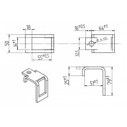 5 vnt - Dantų gaubtas 32x12 + 32x12 profiliui 50x30 1417/00-006/7 Bagra blokas - 50x30