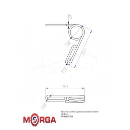 5 vnt - „Famarol“ sėjamosios sėklų akėčių torsioninė spyruoklė, dažyta milteliniu būdu MORGA 3074140076 - 3074140070M