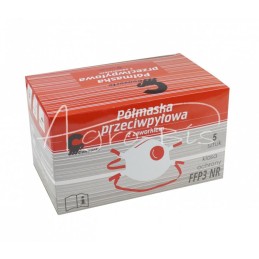 5 vnt - FFP3 klasės apsauginė puskaukė su reguliuojamu filtro vožtuvu - MASKZ