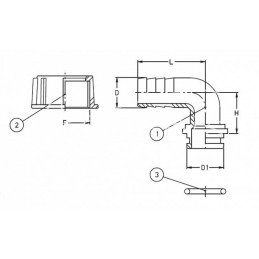 10 vnt - Kampinė jungtis FI-19 1" itališka - A8012251