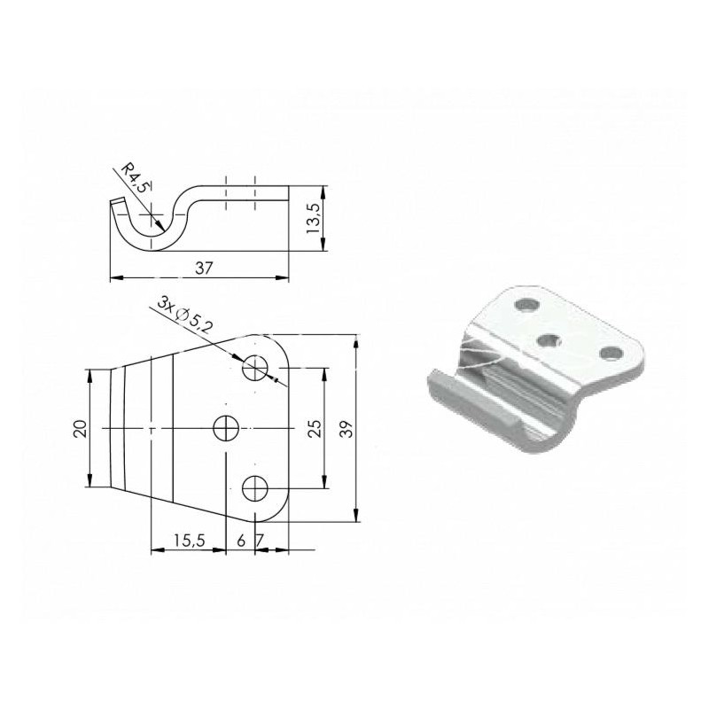 10 vnt - Šoninis tvirtinimas - Z-11