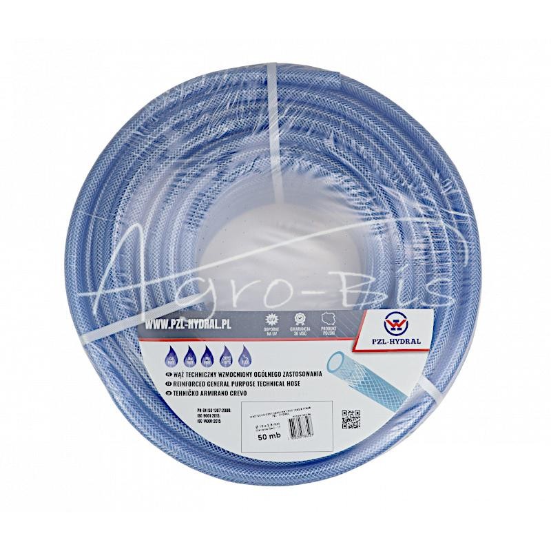 10 vnt - Sustiprinta techninė žarna PVC 10X2.5 17bar PZL - HYDRAL - PVCDN10X2.5H