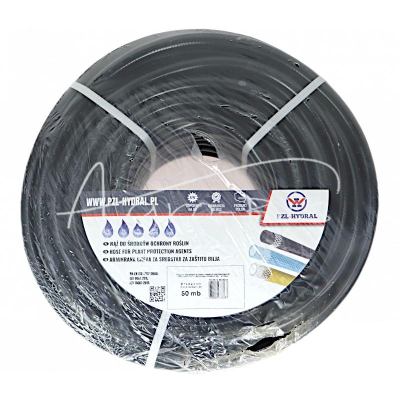 10 vnt - Sustiprinta žarna augalų apsaugos priemonėms PVC 12,5X3 20bar juoda PZL - HYDRAL - PVCDN12.5X3SOCH