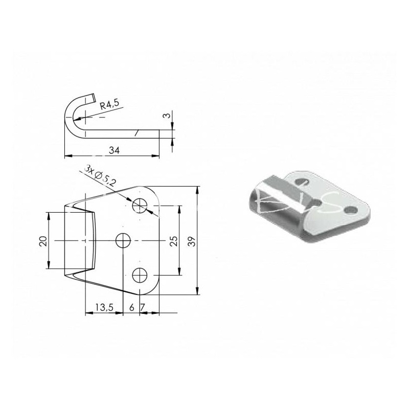 10 vnt - Šoninis tvirtinimas - Z-11A