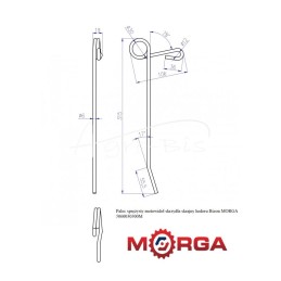10 vnt - „Bizon“ kolektoriaus ritės spyruoklinis pirštas, išorinis sparnas, dažytas milteliniu būdu MORGA - 5060030300M