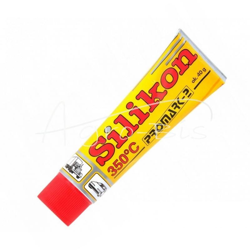 10 vnt - Aukštos temperatūros silikonas 40 g tūbelėje nuo -60 iki +350 °C, raudonas - A0920