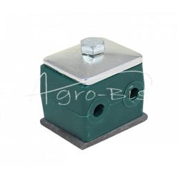 10 vnt - Dvigubas polipropileno laikiklis 6 mm skersmens vamzdžiams ir kabeliams, komplektuojamas su šešiakampiais varžtais - RB