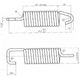 10 vnt - Stabdžių pedalo spyruoklė T-25 Władymirec Lenkija - 2538118