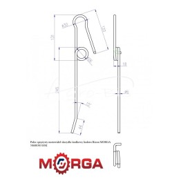 10 vnt - „Bizon“ kolektoriaus ritės spyruoklinis pirštas, vidurinis sparnas, dažytas milteliniu būdu MORGA - 5060030310M