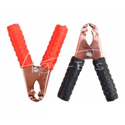 10 vnt - Raudonų ir juodų spaustukų rinkinys užvedimo kabeliams, lygintuvui, 100 mm - KZPR100