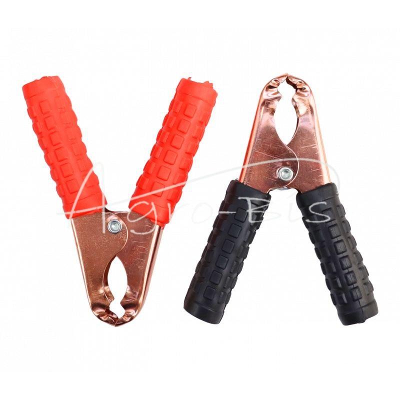 10 vnt - Raudonų ir juodų spaustukų rinkinys užvedimo kabeliams, lygintuvui, 100 mm - KZPR100