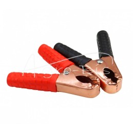 10 vnt - Raudonų ir juodų spaustukų rinkinys užvedimo kabeliams, lygintuvui, 100 mm - KZPR100