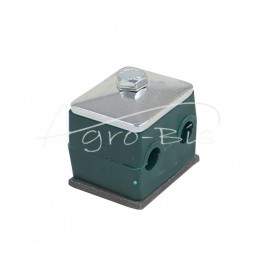 10 vnt - Dvigubas polipropileno laikiklis 8 mm skersmens vamzdžiams ir kabeliams, komplektuojamas su šešiakampiais varžtais - RB