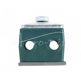 10 vnt - Dvigubas polipropileno laikiklis 8 mm skersmens vamzdžiams ir kabeliams, komplektuojamas su šešiakampiais varžtais - RB