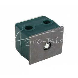 10 vnt - Dvigubas polipropileno laikiklis 8 mm skersmens vamzdžiams ir kabeliams, komplektuojamas su šešiakampiais varžtais - RB